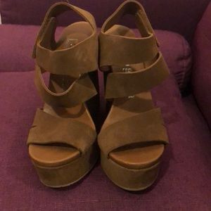 Pedro Garcia Brown Suede Wedges